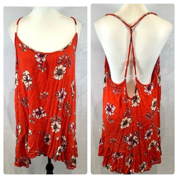 Exist burnt orange strappy backless mini dress size large - Picture 1 of 6